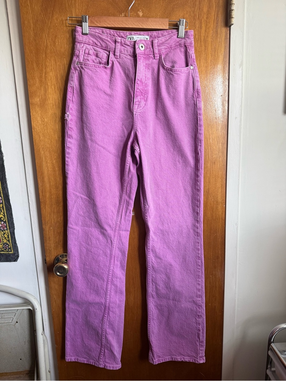Zara Straight-Leg Jeans in Deep Lavender